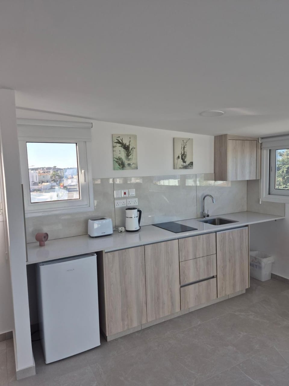 Kitchen or kitchenette, minibar, stove, toaster