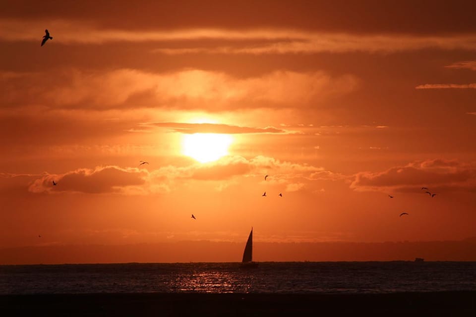 Natural landscape, Sea view, Sunset