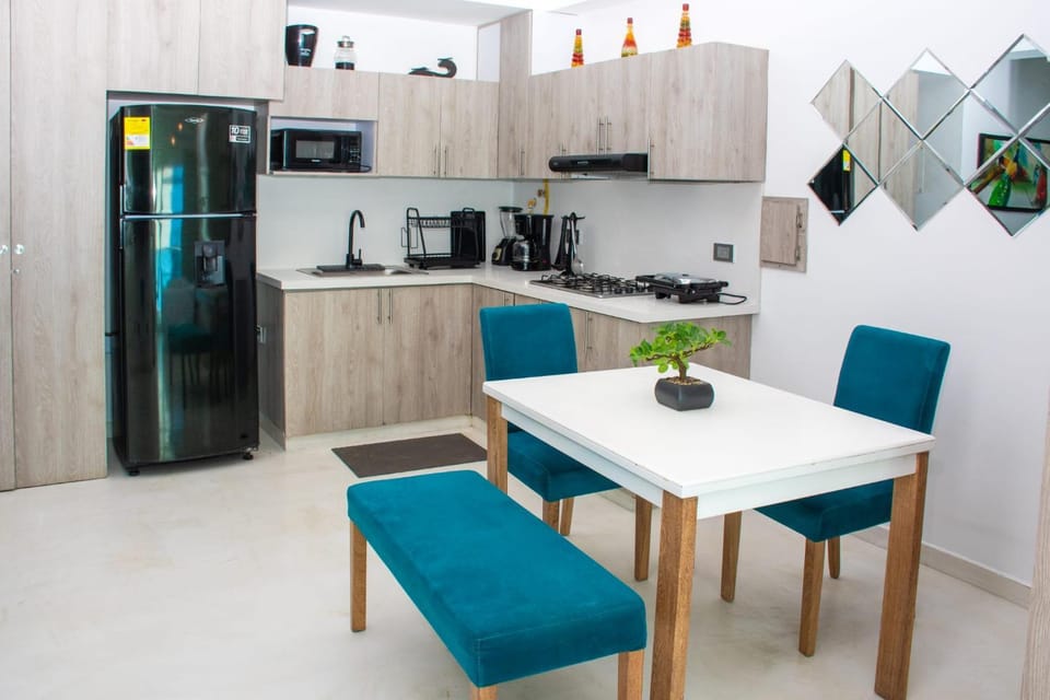 Living room, Communal kitchen