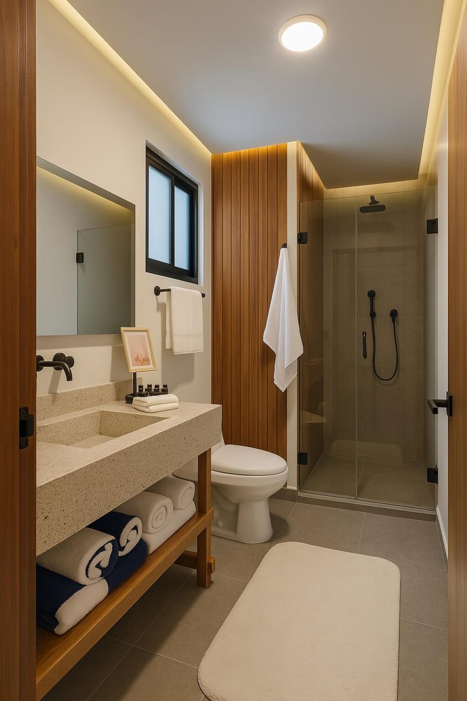 Shower, Toilet, Bathroom, towels