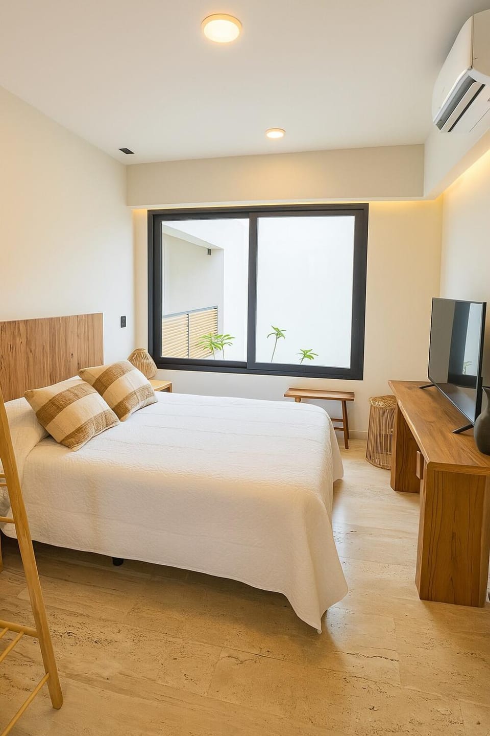 Bed, Bedroom, air conditioner