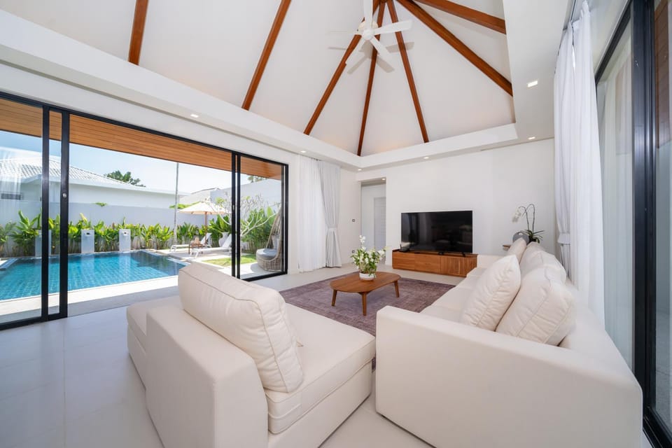 Living room, Seating area, Pool view, Swimming pool