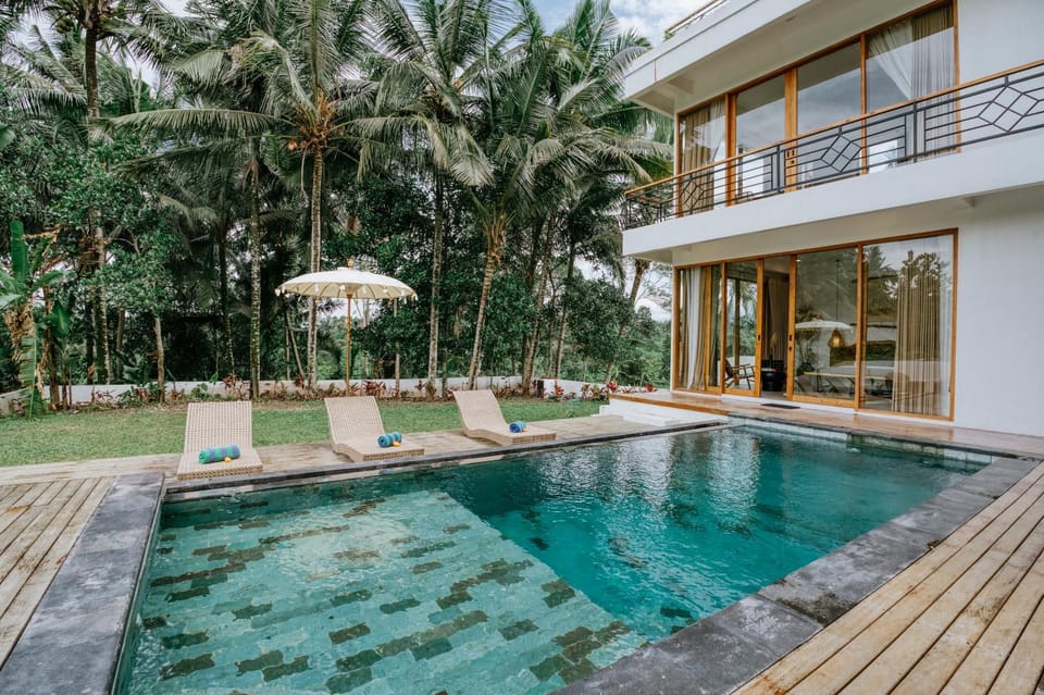 Patio, Natural landscape, Garden, Garden view, Pool view, Swimming pool, sunbed