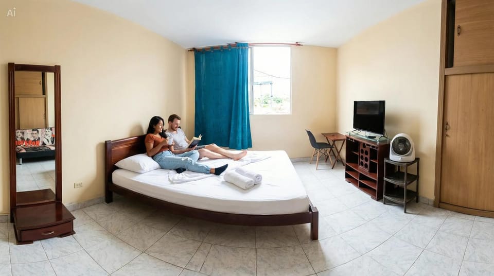 Bed, People, TV and multimedia, Photo of the whole room, Seating area, Bedroom, group of guests, wardrobe
