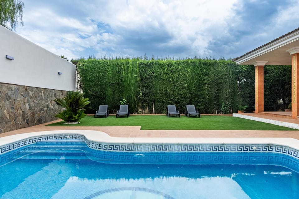 Property building, Living room, Swimming pool