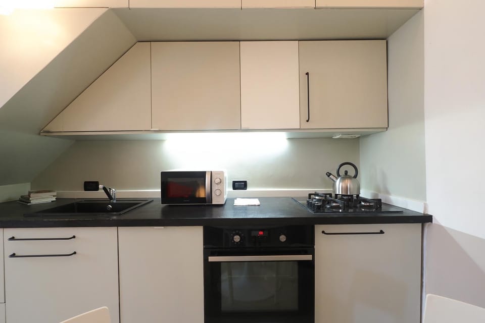 Kitchen or kitchenette, dishwasher, oven