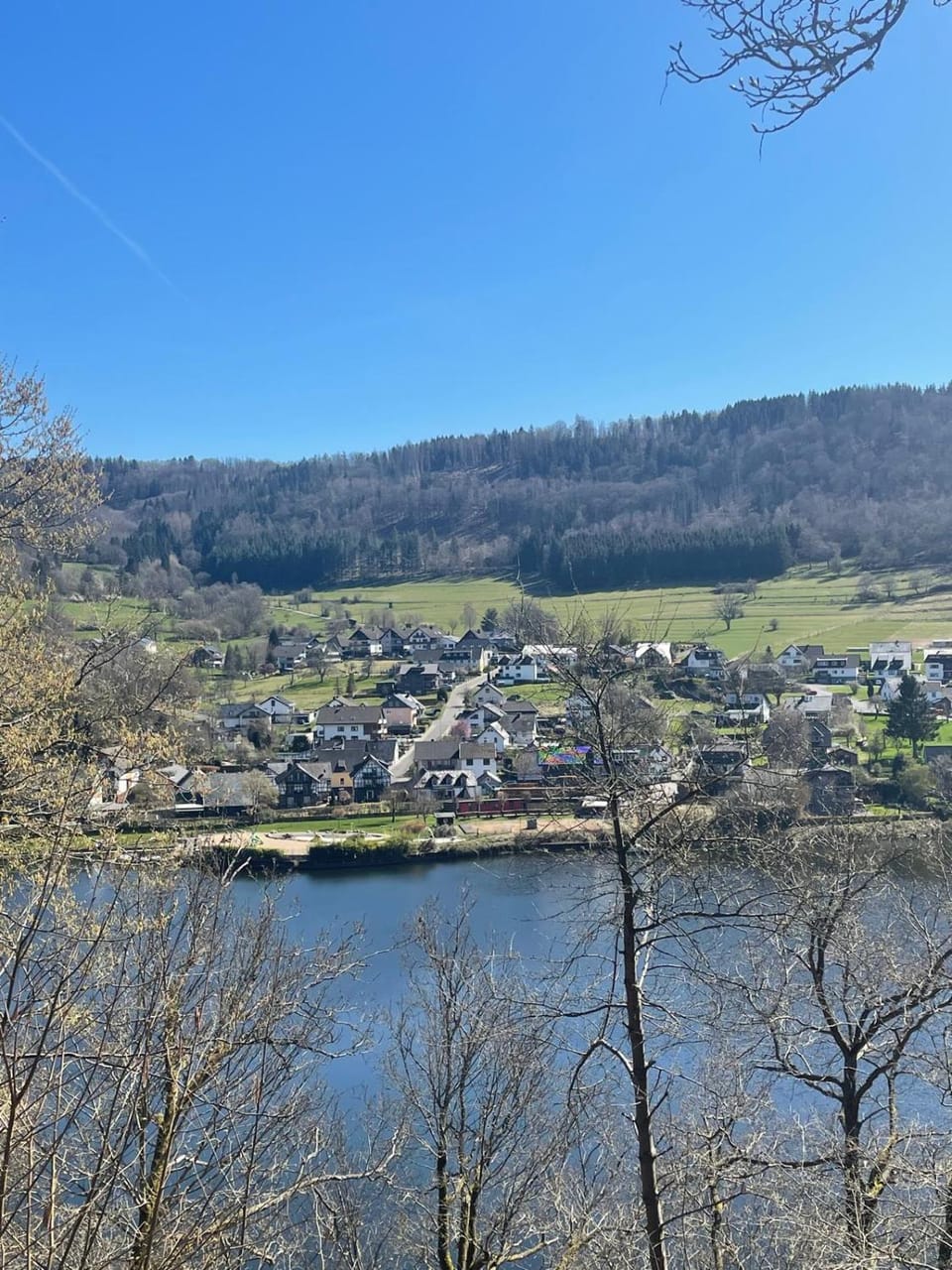 Spring, Natural landscape, Bird's eye view, Lake view, Mountain view