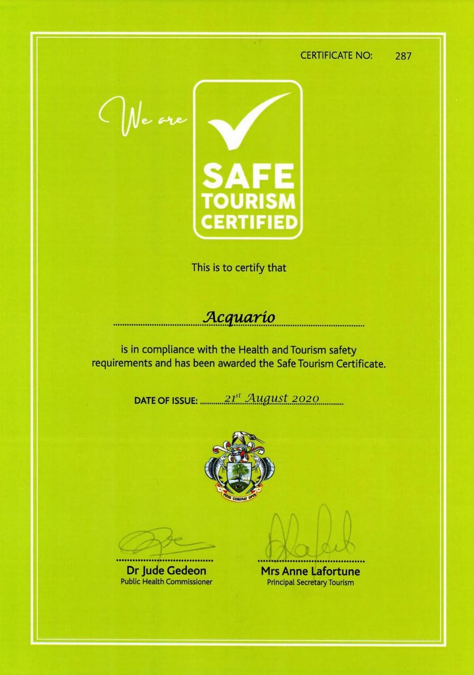 Certificate/Award