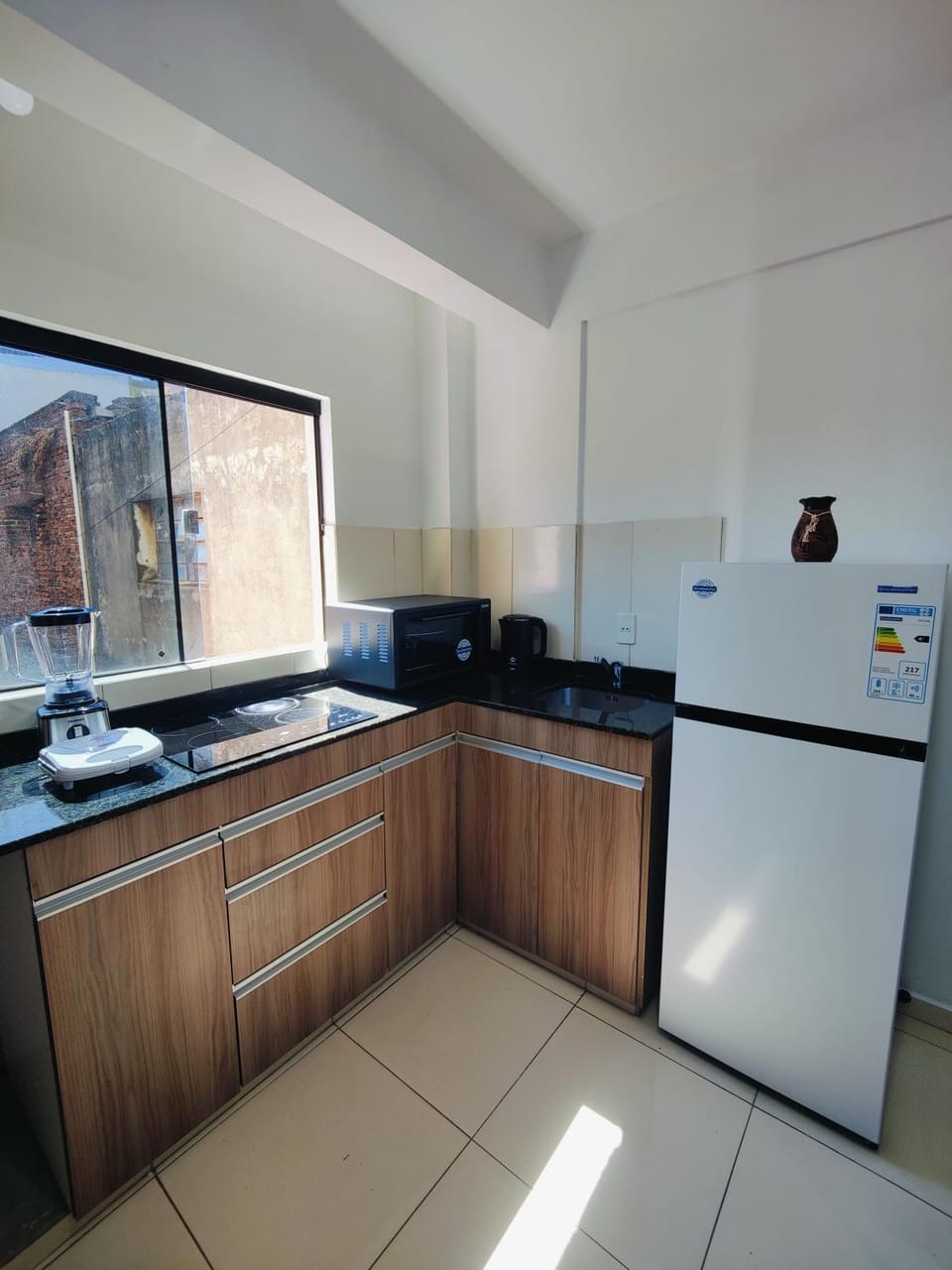 Kitchen or kitchenette, oven