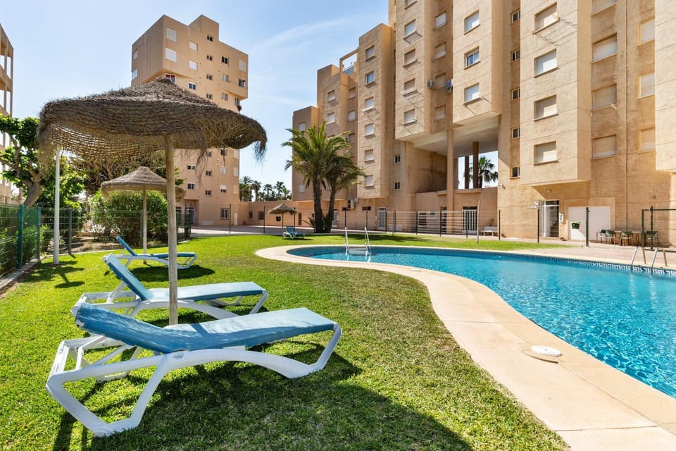 Property building, Living room, Swimming pool