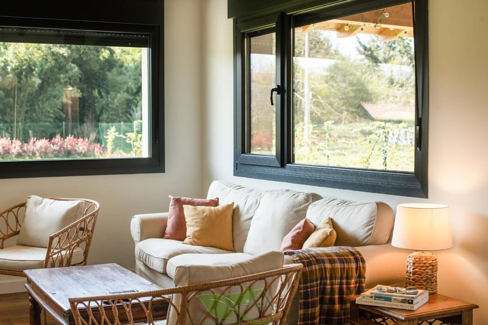 Living room, Floor plan, Garden view