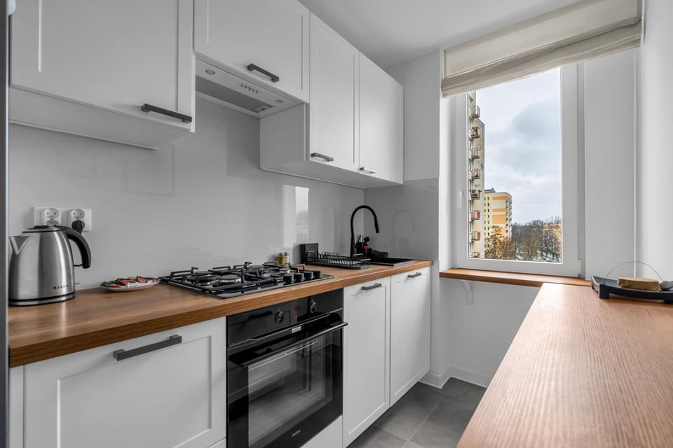 Kitchen or kitchenette, oven, stove