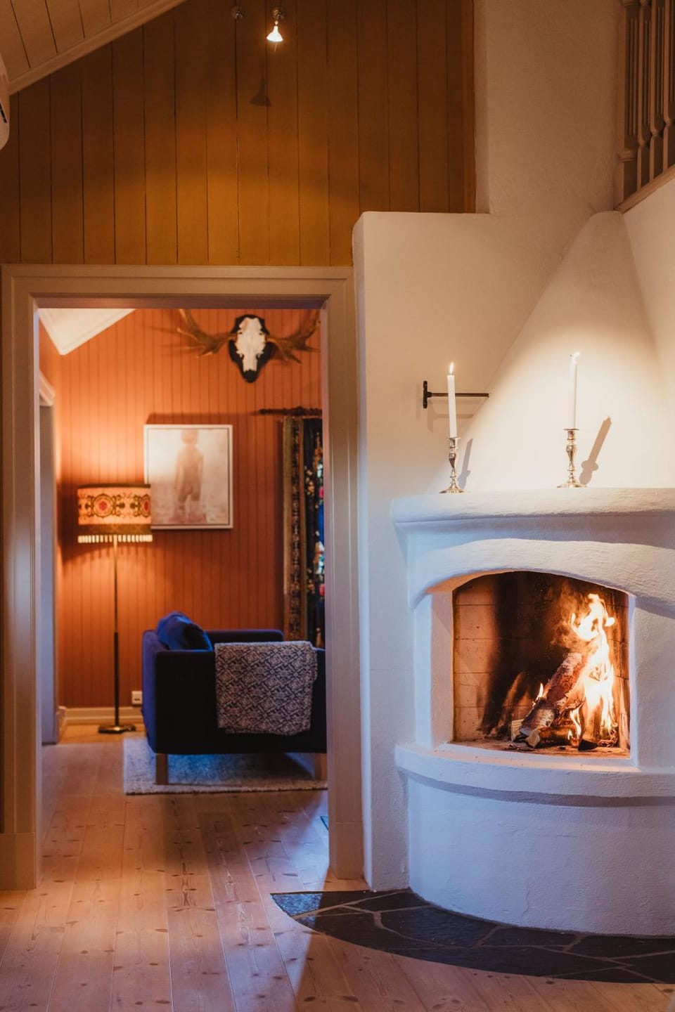 Living room, fireplace