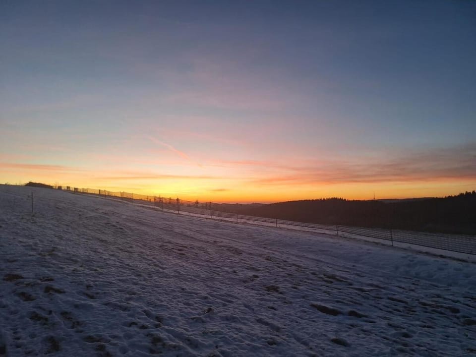 Natural landscape, Winter, Sunset