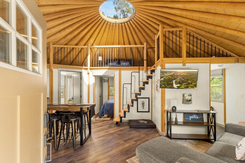 Voyager Yurt Cabin in Hill Country Luxury w Hot Tub Cabin in Canyon Lake