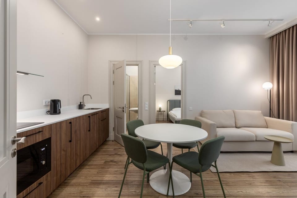 Kitchen or kitchenette, Living room, Dining area