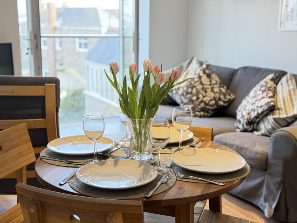 Property building, Living room, Dining area