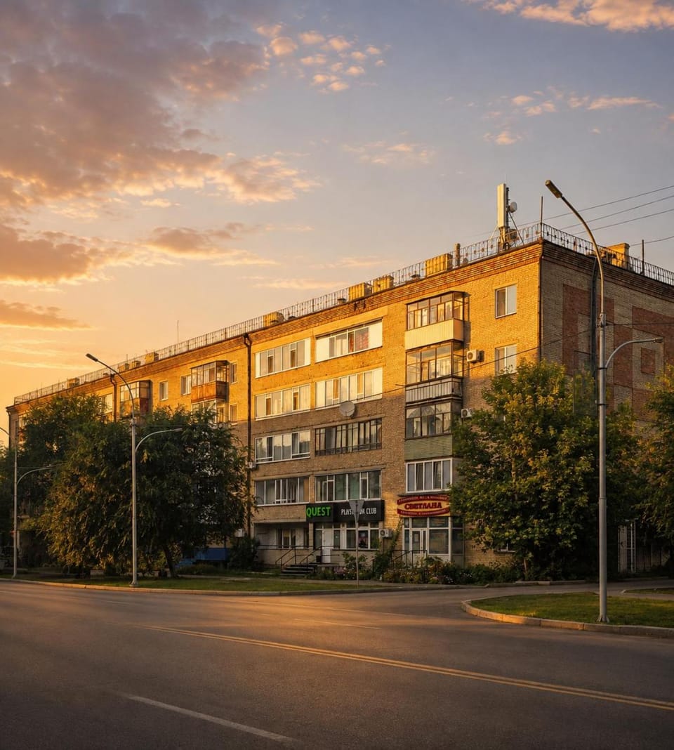 Property building, Neighbourhood, Sunset