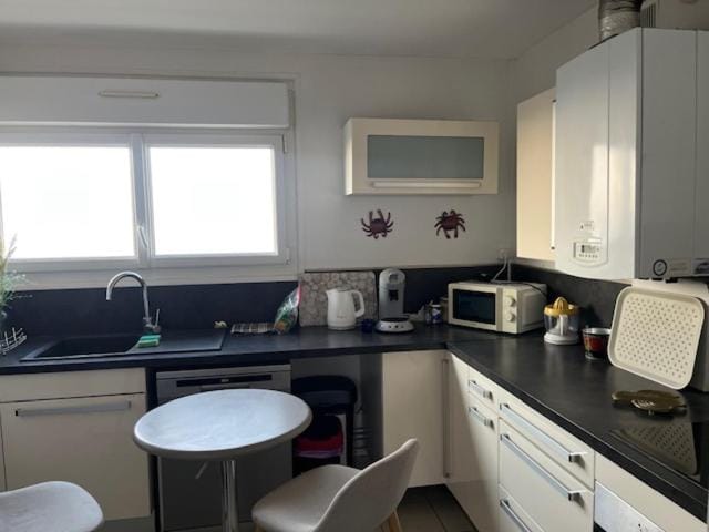 Kitchen or kitchenette, dishwasher
