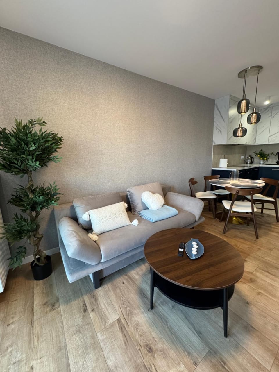 Living room, Seating area, Dining area