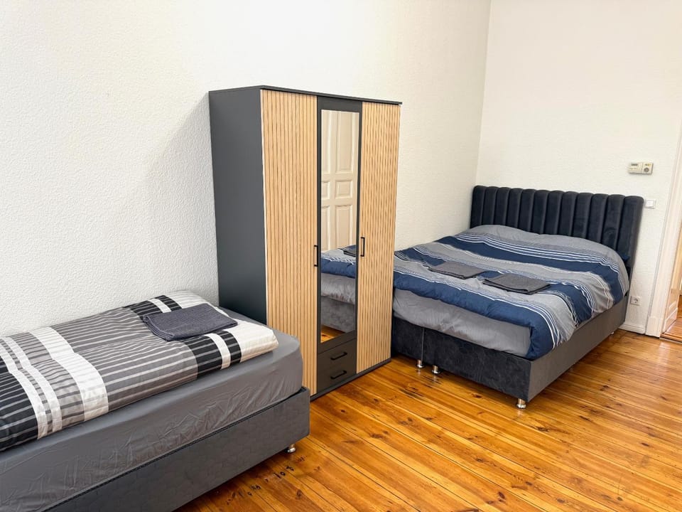 Bed, Photo of the whole room, Bedroom, towels, wardrobe