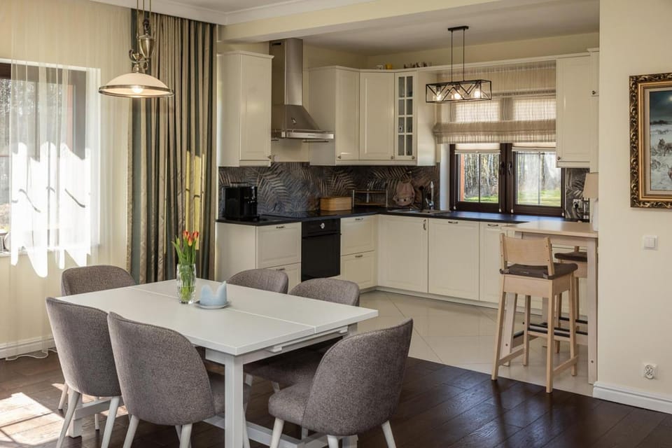 Kitchen or kitchenette, Seating area, Dining area, stove