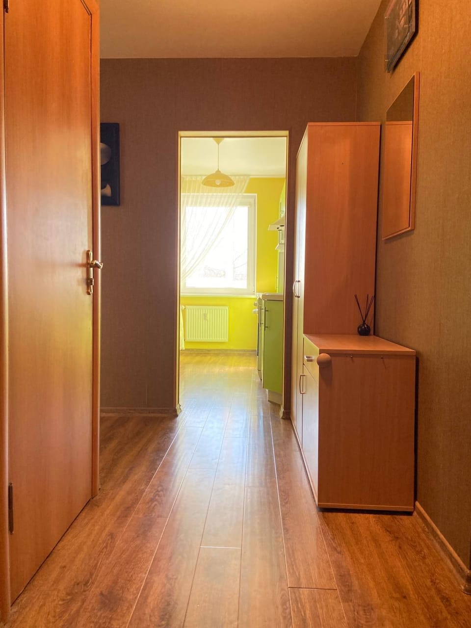 Kitchen or kitchenette, oven, wardrobe