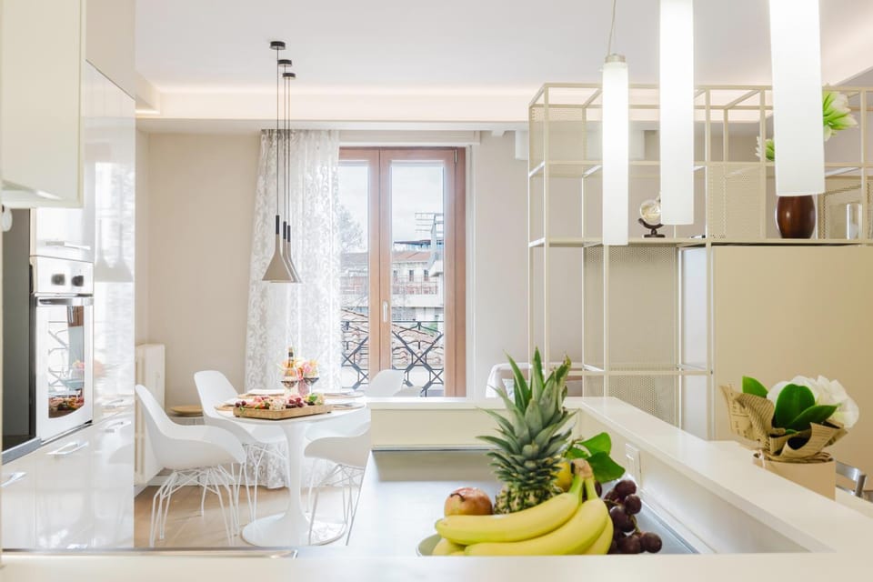 Kitchen or kitchenette, Living room, Dining area