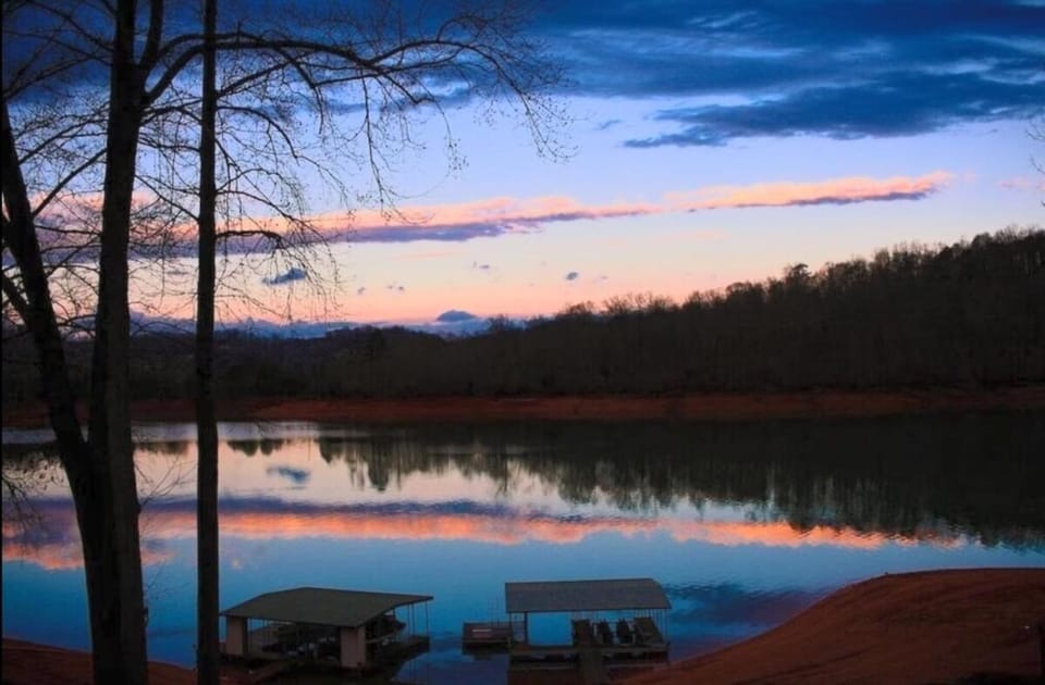 Natural landscape, Lake view, Sunset