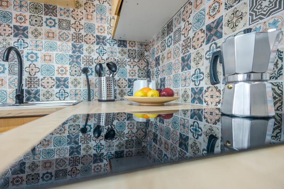Kitchen or kitchenette, stove, toaster