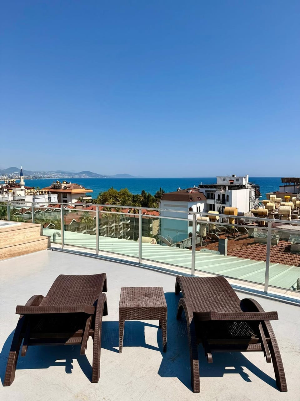 Patio, Sea view, sunbed