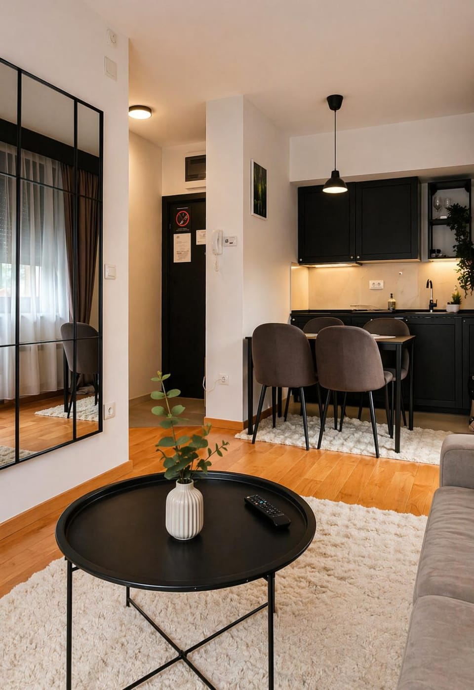 Kitchen or kitchenette, Living room, Dining area