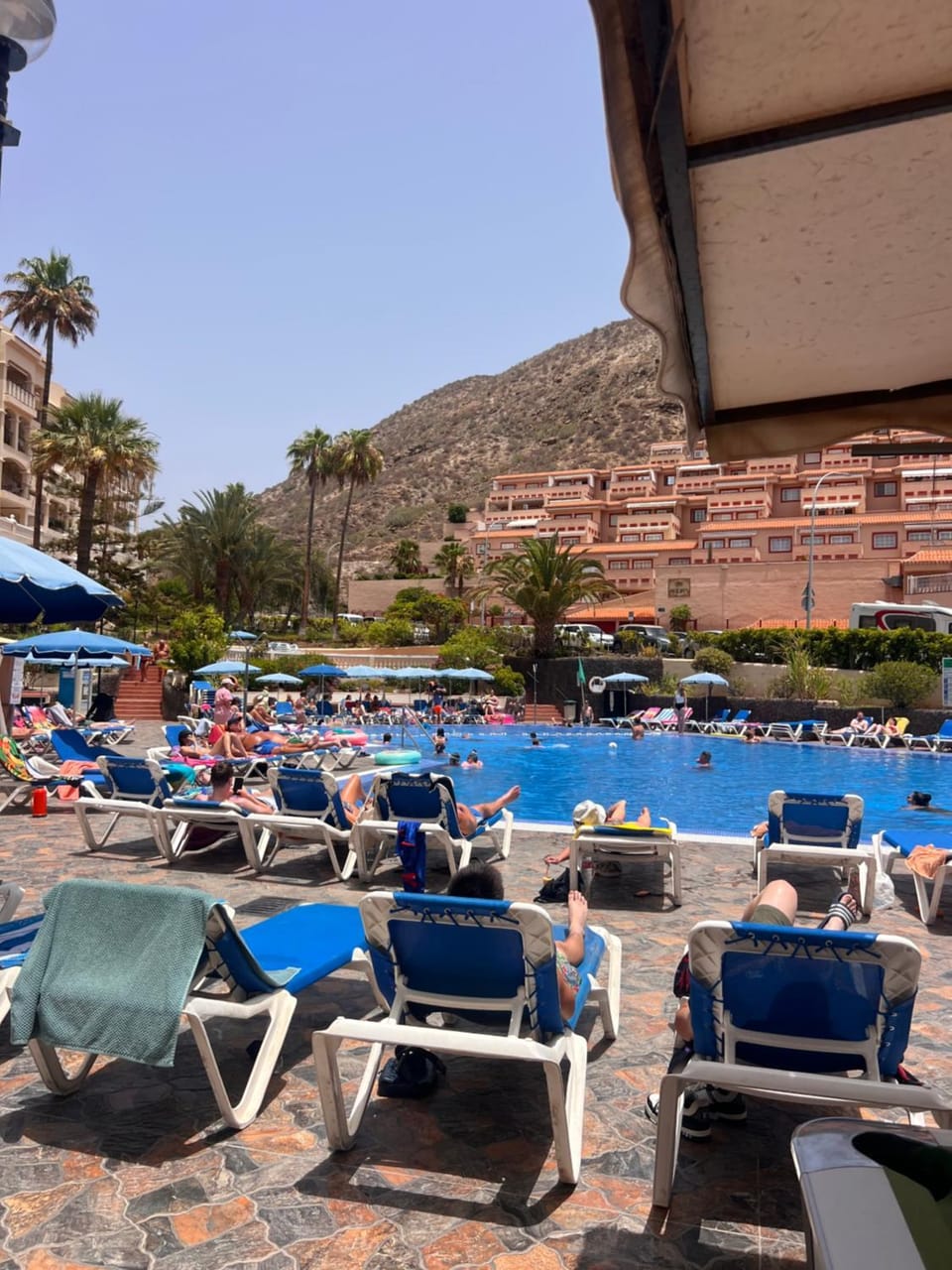 Mountain view, Swimming pool, sunbed
