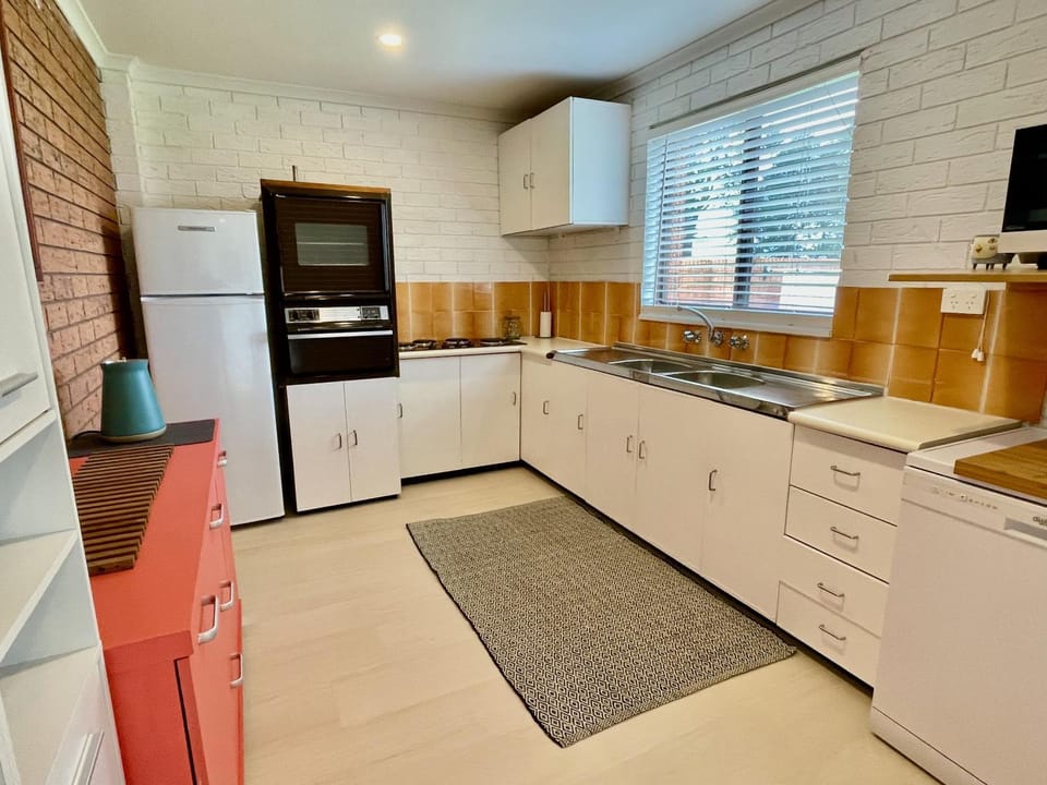 Kitchen or kitchenette, oven, stove, toaster