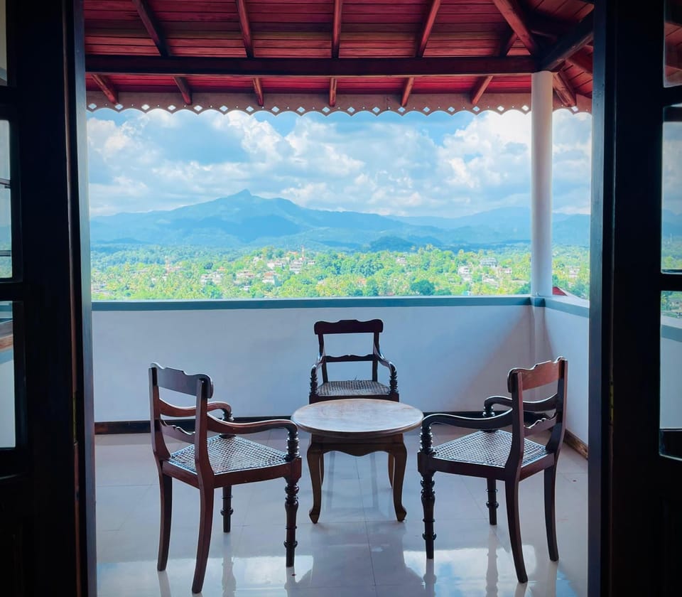 Day, Natural landscape, View (from property/room), Balcony/Terrace, Living room, Seating area, Mountain view
