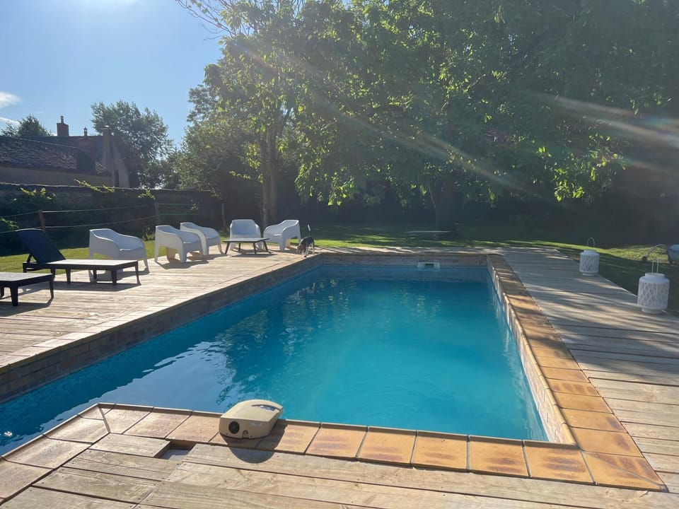 Property building, Living room, Swimming pool