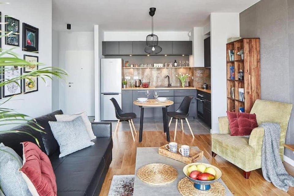 Kitchen or kitchenette, Living room, Dining area