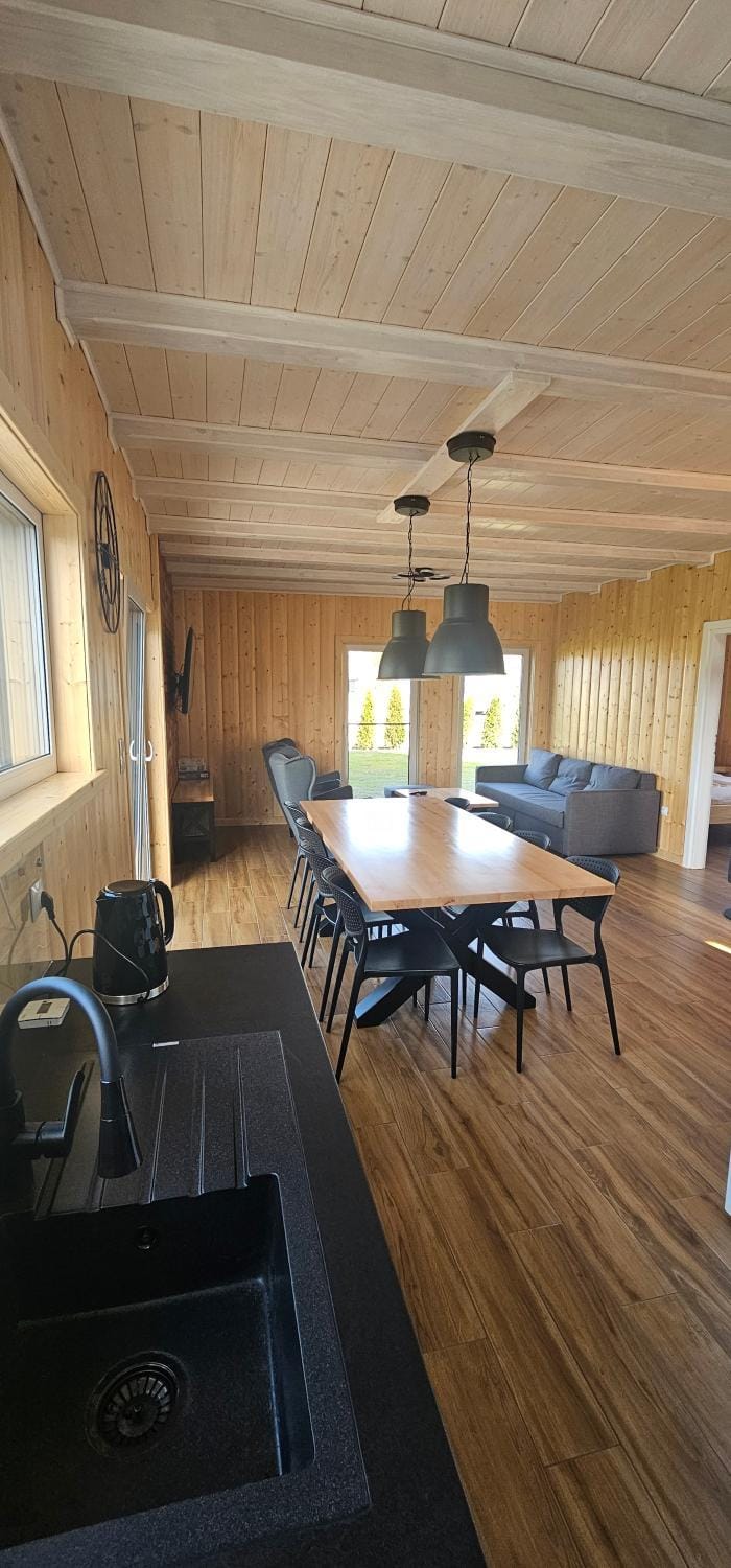 Domy pod lasem BANIA-SAUNA House in Pomeranian Voivodeship