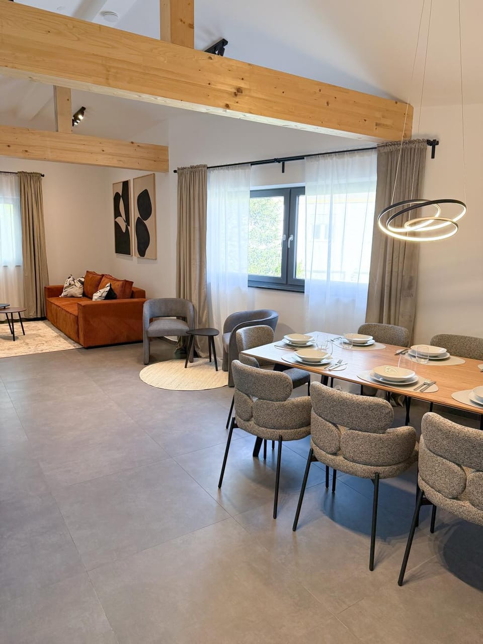 Living room, Seating area, Dining area