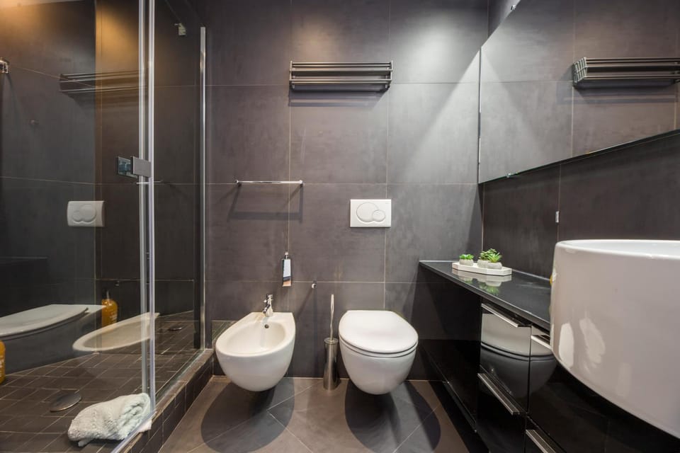 Shower, Toilet, Bathroom, bidet, towels