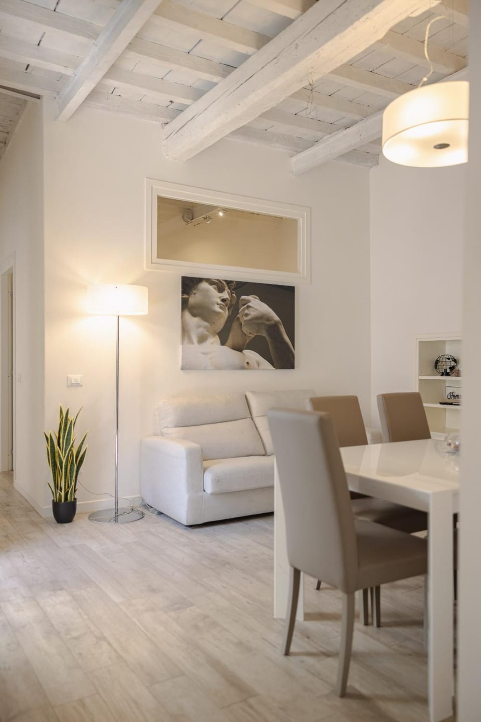 Bed, Living room, Dining area