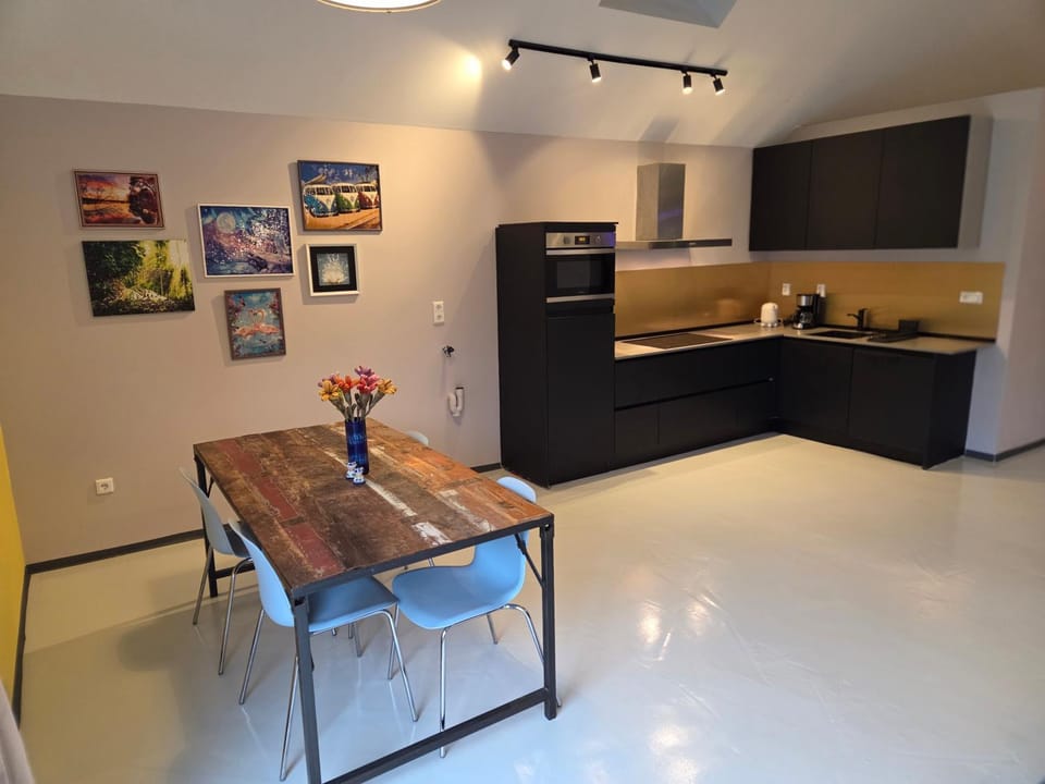 Kitchen or kitchenette, Dining area, stove