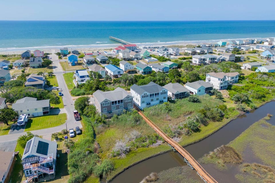 Walk to Beach: Oak Island Oasis w/ Porch! House in Oak Island