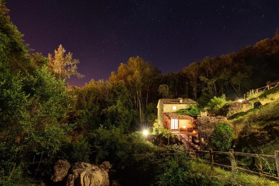 Facade/entrance, Night, Summer, Garden view, Mountain view, River view