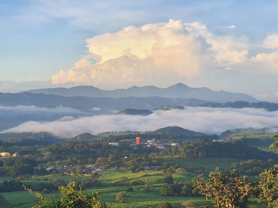 Nearby landmark, Natural landscape, Bird's eye view, Mountain view