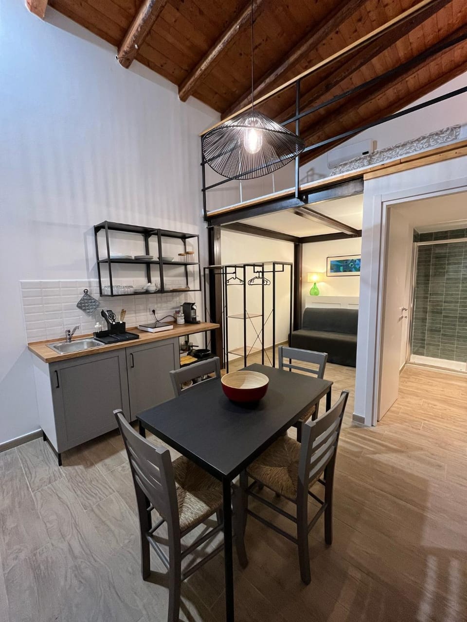 Kitchen or kitchenette, Living room, Dining area