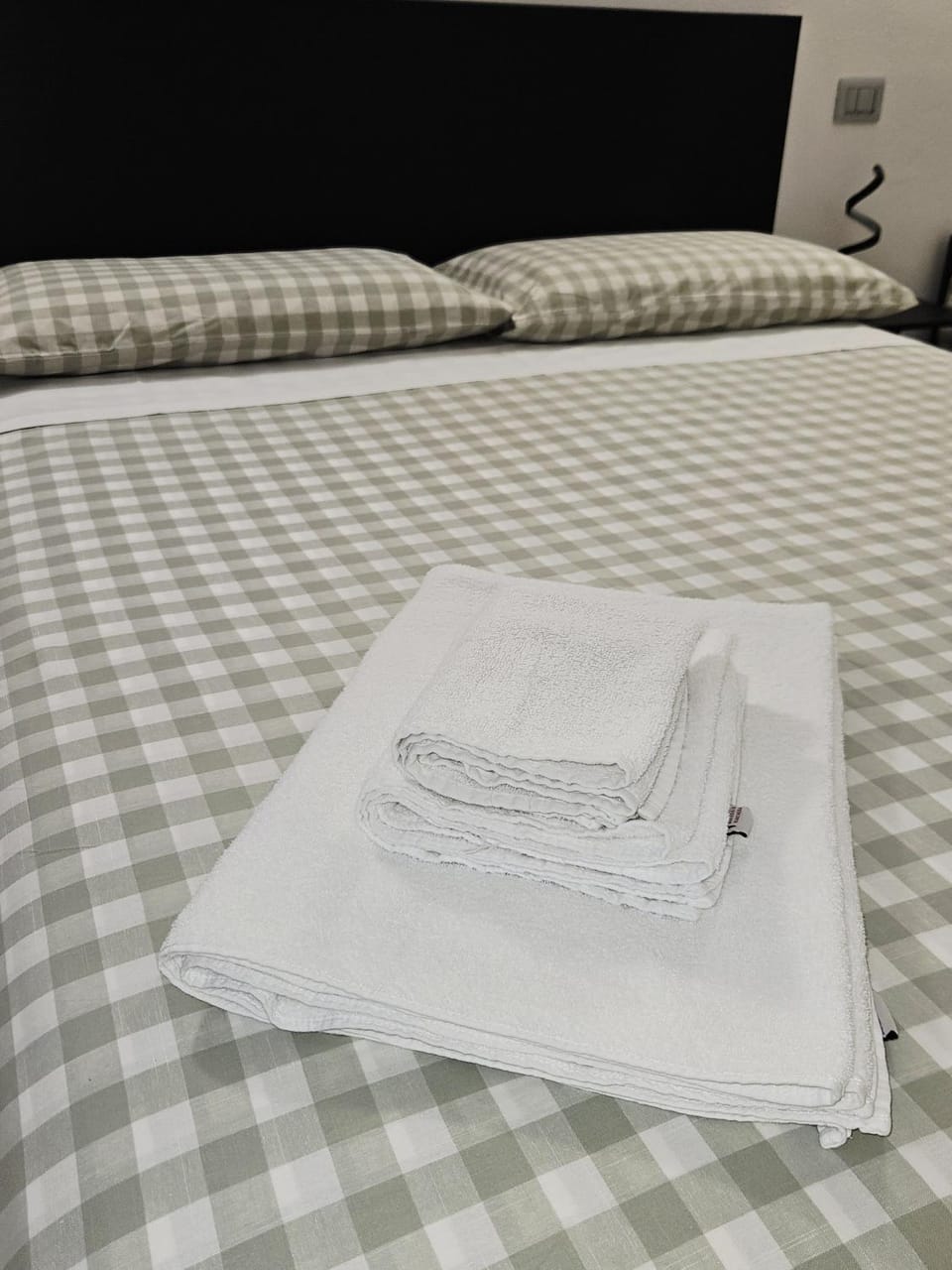 Bed, Photo of the whole room, Bedroom, towels