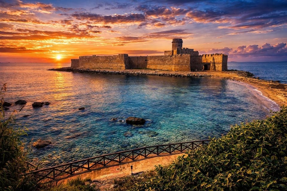 Nearby landmark, Natural landscape, Landmark view, Sea view, Sunset