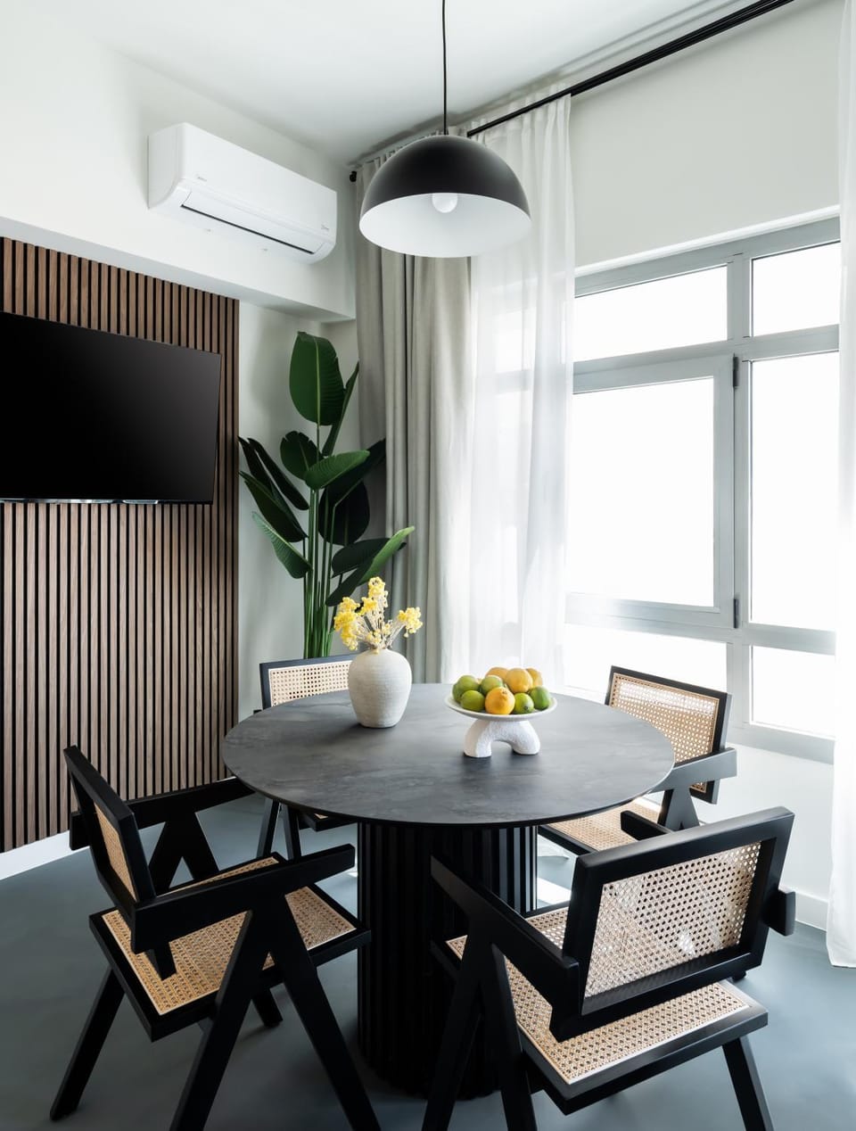 Dining area, air conditioner