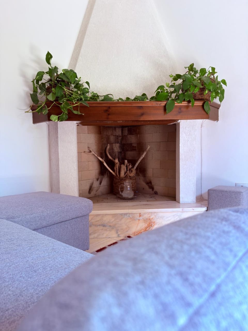 Living room, fireplace